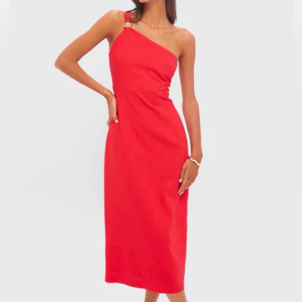 Hyacinth House Elegant Red One-Shoulder Dress-Large- Never worn